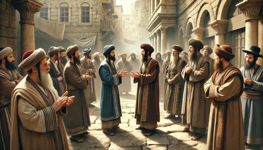 ilustracao-dos-fariseus-discutindo-nas-ruas-de-Jerusalem-1024x585 Quem Eram os Fariseus: Uma Análise Bíblica e Histórica