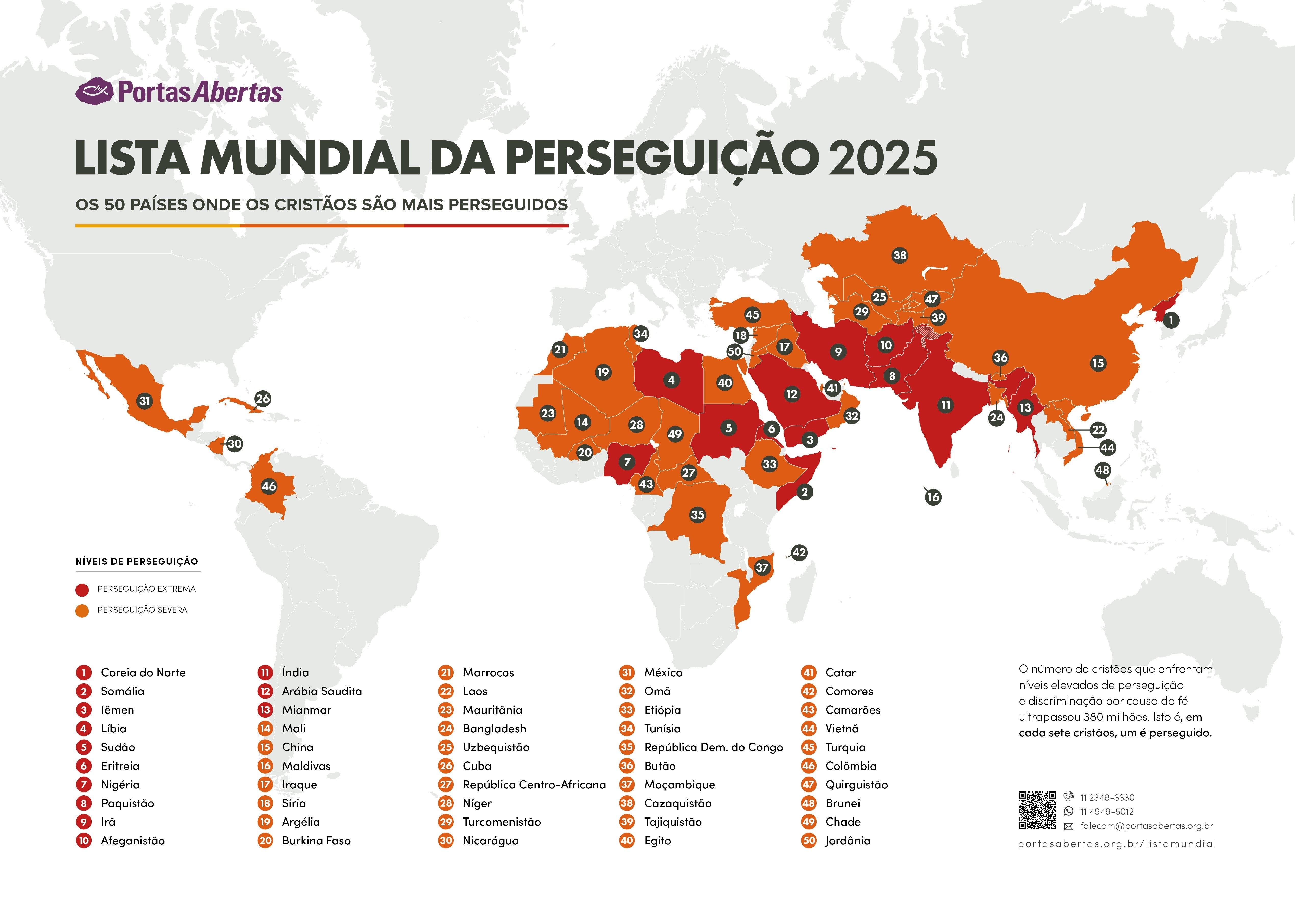 3264627441-mapa-da-lmp Lista Mundial da Perseguição: Mais de 380 milhões de cristãos são perseguidos no mundo