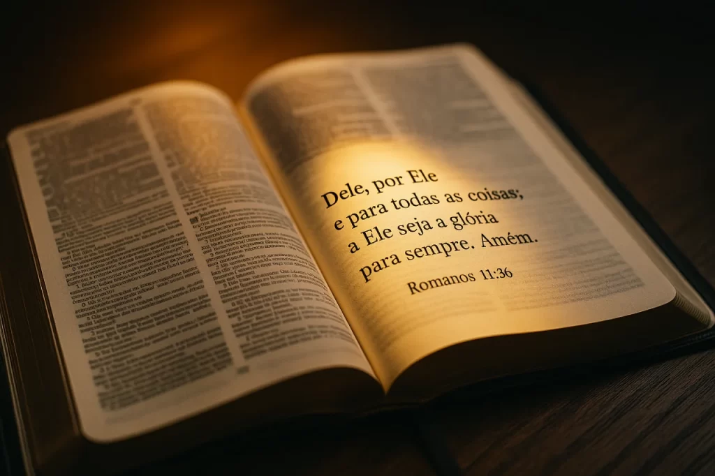 Biblia-aberta-com-foco-em-Romanos-11_36-1024x682 Egolatria no Altar: Quando o Homem Toma o Lugar de Cristo