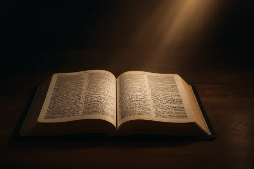 Biblia-aberta-com-luz-focada-sobre-as-Escrituras-1024x682 Do Púlpito ao Palco: O Pregador Coach e o Sermão de Autoajuda