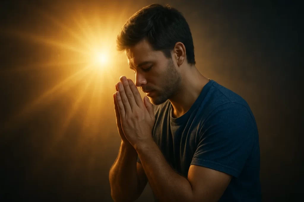 Pessoa-em-oracao-com-luz-ao-fundo-representando-protecao-espiritual-1024x682 A Armadura de Deus: Vencendo as Batalhas Espirituais