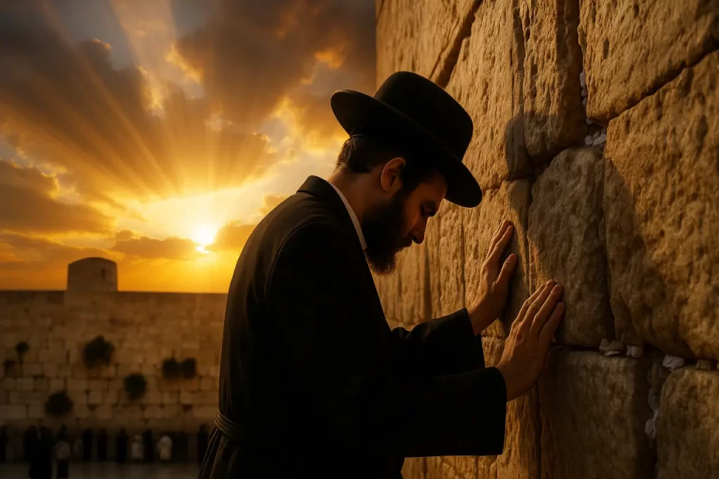 Silhueta-de-um-judeu-orando-diante-do-Muro-das-Lamentacoes-com-o-ceu-iluminado-1024x682 Israel e os Fins dos Tempos: O Que a Bíblia Diz?