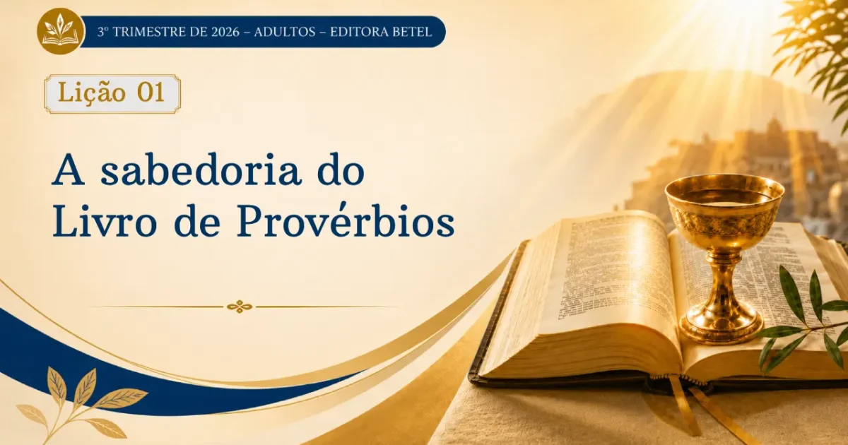 Lição 01: A sabedoria do Livro de Provérbios | 3º Trimestre de 2026 | EBD BETEL