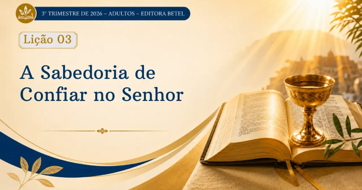 Lição 03: A Sabedoria de Confiar no Senhor | 3º Trimestre de 2026 | EBD BETEL