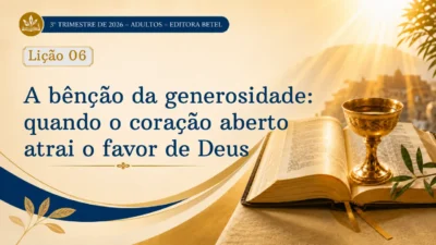 Lição 06: A bênção da Generosidade – Quando o coração aberto atrai o favor de Deus | 3º Trimestre de 2026 | EBD BETEL