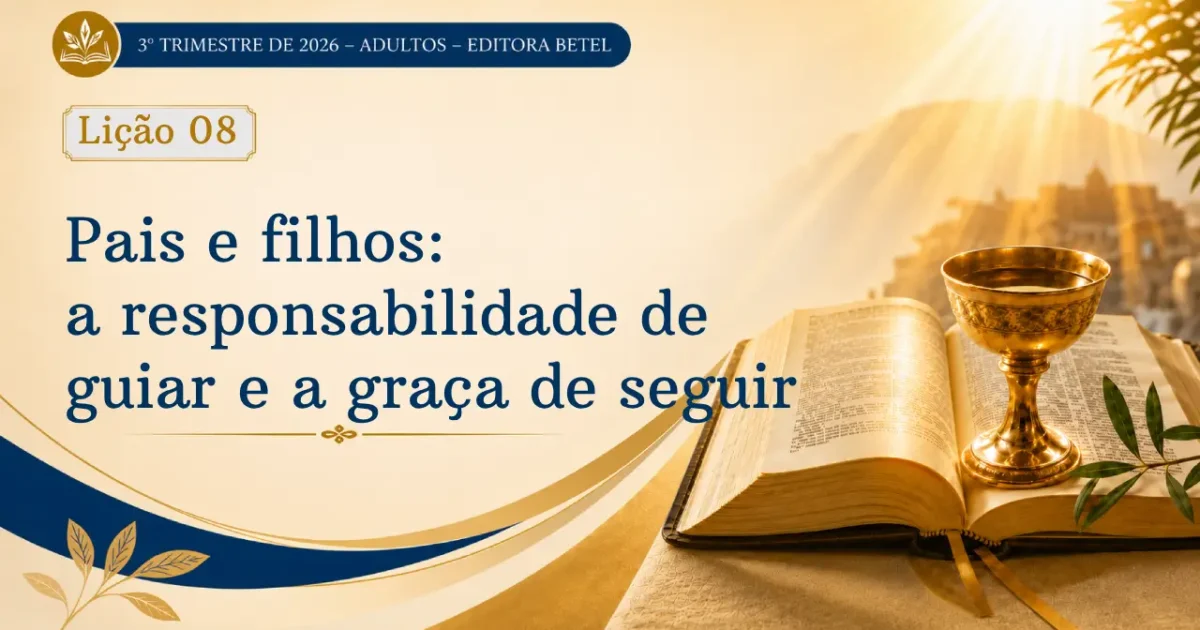 Lição 08: Pais e filhos – A Responsabilidade de guiar e a Graça de seguir | 3º Trimestre de 2026 | EBD BETEL